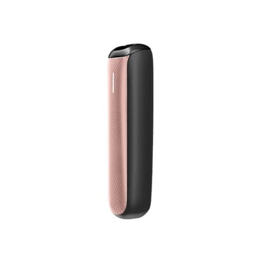 Vista laterale dell'accessorio pannello frontale Ploom Aura in colore Rose Gold.
