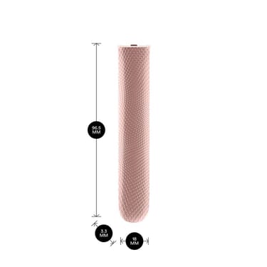 Ploom AURA Rose Gold Augmented Pattern Front Panel shown with product dimensions: 9.65cm height x 3.30 cm width and 1.80 cm depth