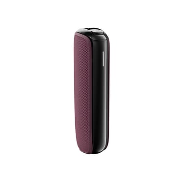 Side view of Ploom Aura front panel accessory in Dark Orchid color.