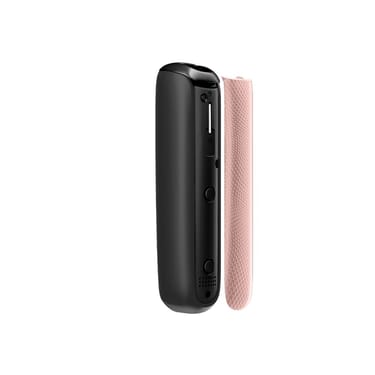 Vista laterale del pannello frontale Ploom Aura con motivo Rose Gold