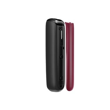 Side view of Ploom Aura front panel accessory in Dark Orchid color.