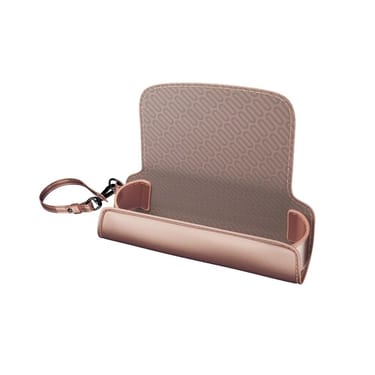 Vista laterale di un Custodia singola Rose Gold vuoto
