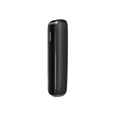 Side view of Ploom Aura front panel accessory in Jet Black color.