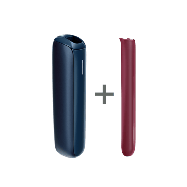 Ploom AURA Bundle con dispositivo Navy Blue e cover frontale Dark Orchid