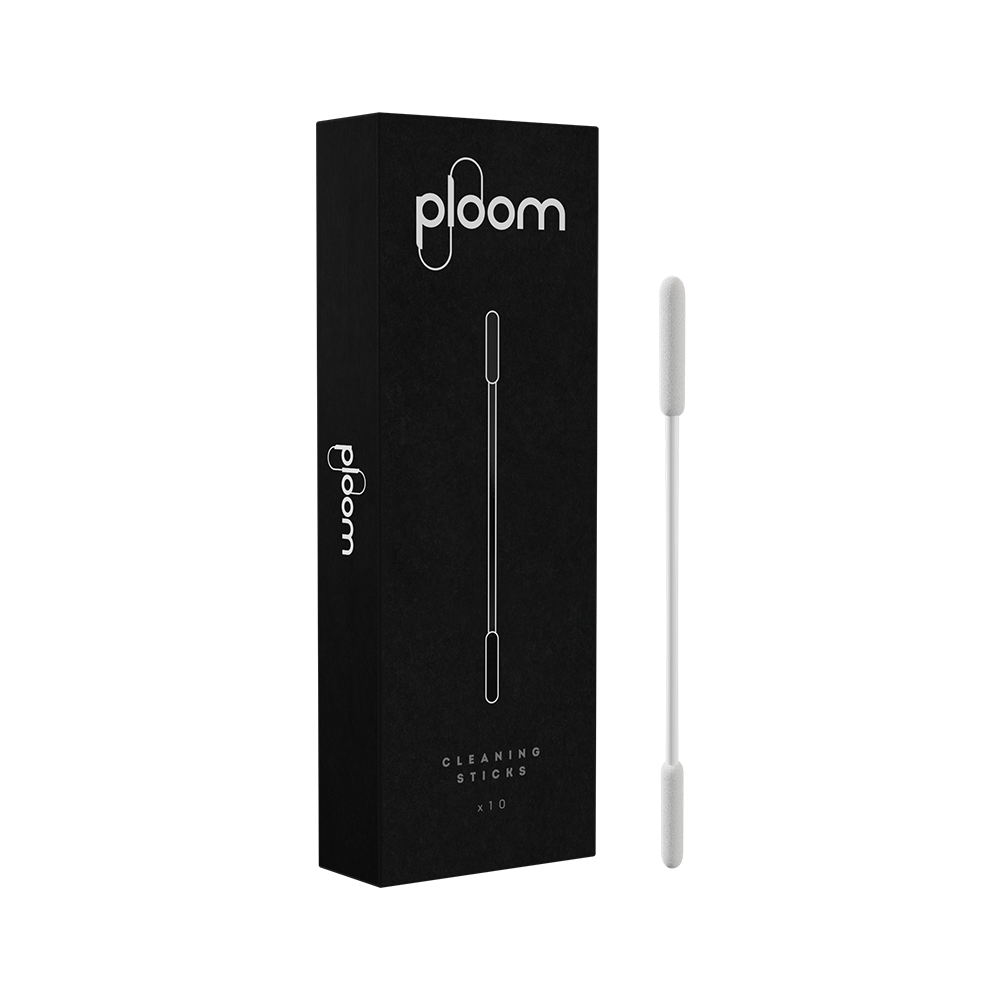 Ploom cleaning sticks packaging with close-up view of accessory.