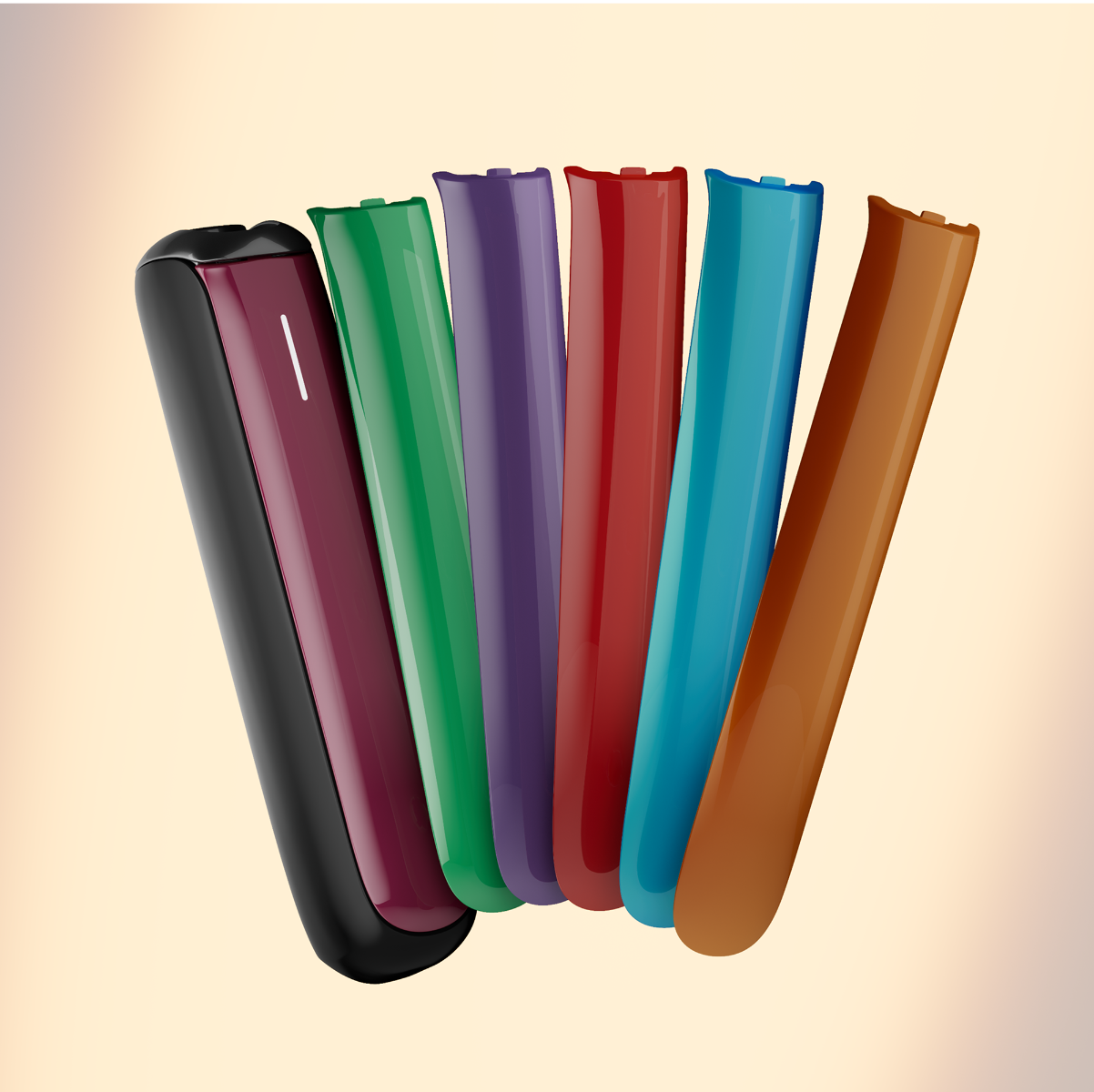 Pannello frontale Jet Black per Ploom AURA e altre variazioni di colore assortite per il pannello frontale.