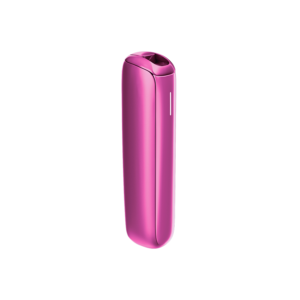 Vista laterale del dispositivo Ploom AURA Fuchsia Flair