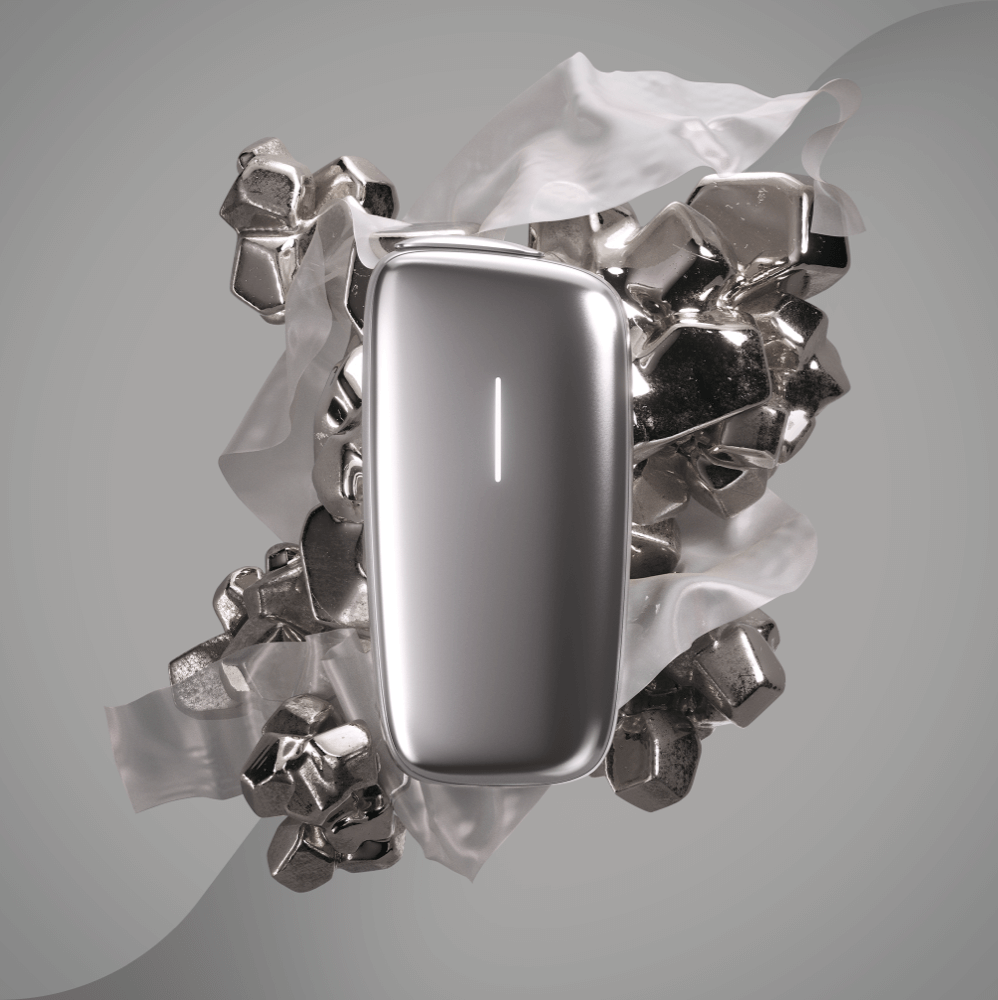 ploom x front panel silver texture