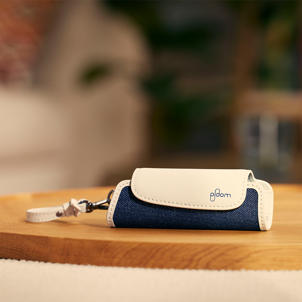 Ploom Aura Denim Leather Fusion Solo and Duo Carry Case accessories with Ploom AURA device